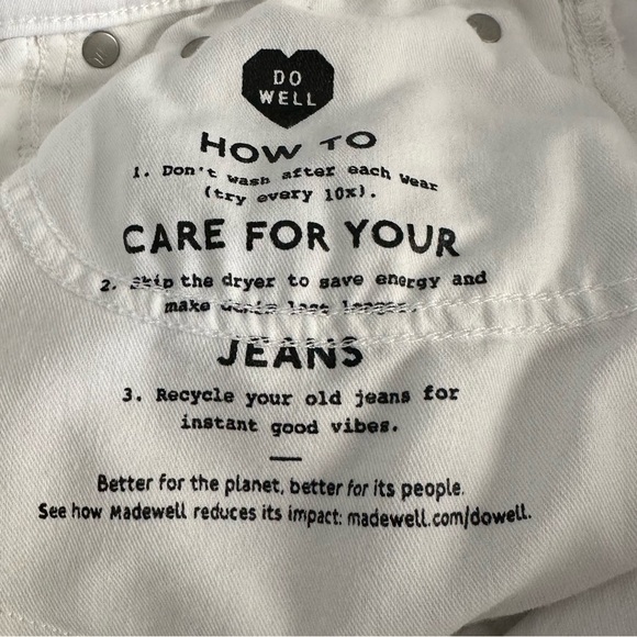 Madewell Women’s White High Rise Kick Out Jeans Size 30 - Picture 4 of 10